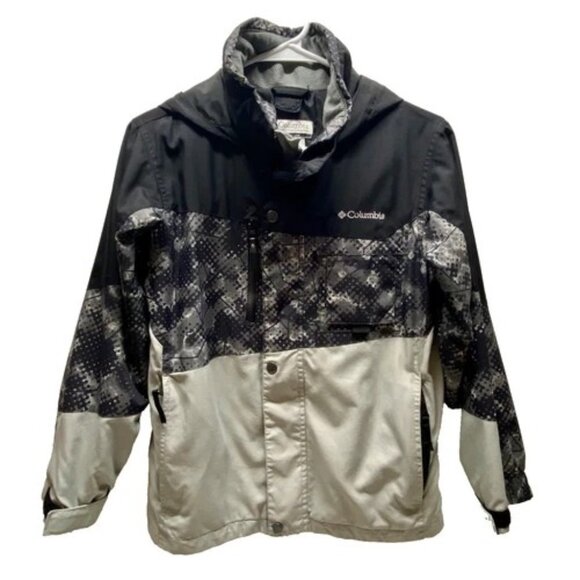 Columbia Youth Interchange Coat Boy's Medium 10-12 Grey Black Color-block GUC - Picture 1 of 14